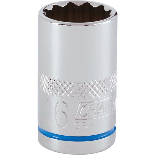 Channellock 1/2 In. Drive 16 mm 12-Point Shallow Metric Socket 397660 - main